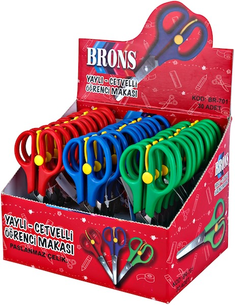 Brons Makas Öğrenci Yaylı Cetvelli